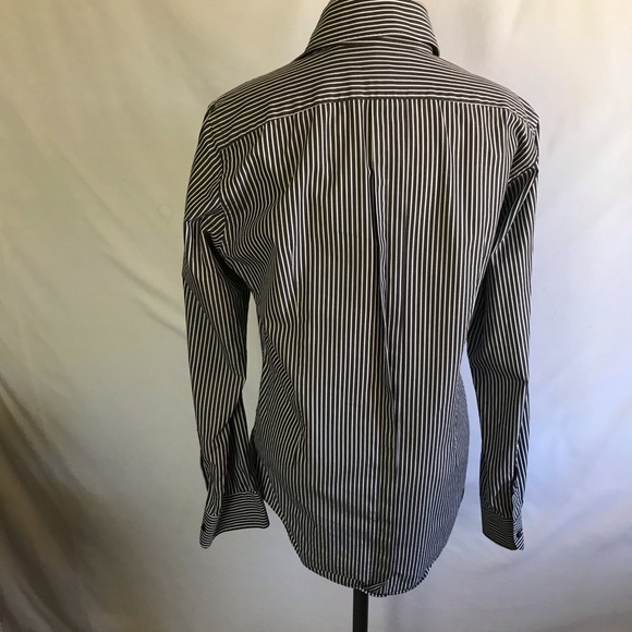 Zara Basic Stripe Slim Fit Long Sleeve Button - Picture 5 of 9